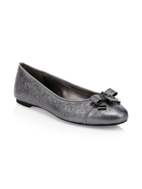 michael kors alice metallic ballet flat|Alice Leather Ballet Flat .